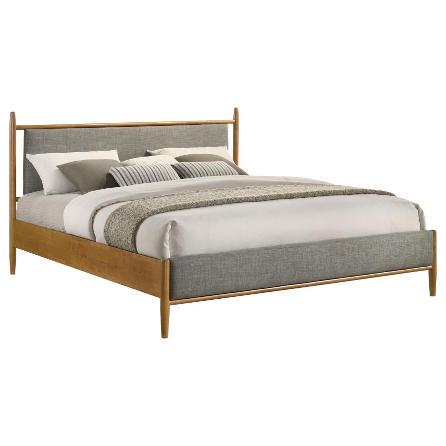 Home & Sleep Outlet - Mason 46-inch Eastern King Panel Platform Bed Light Brown