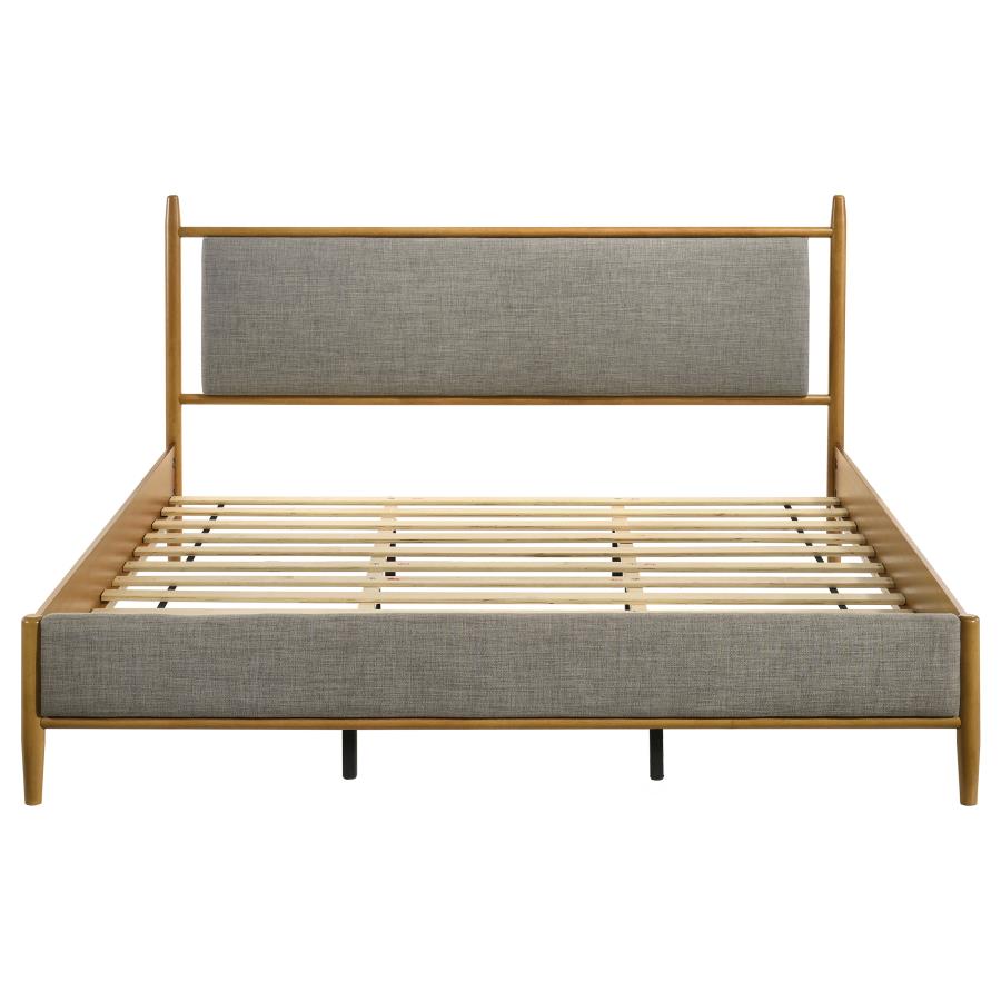 Home & Sleep Outlet - Mason 46-inch Eastern King Panel Platform Bed Light Brown