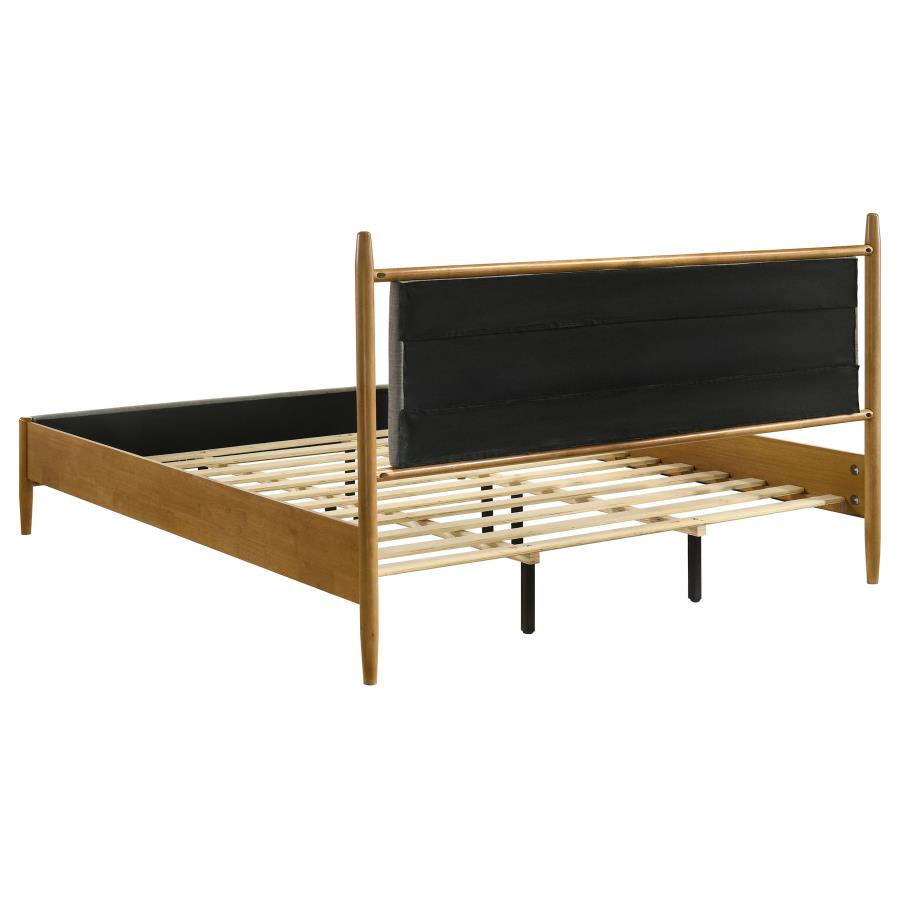 Home & Sleep Outlet - Mason 46-inch Eastern King Panel Platform Bed Light Brown