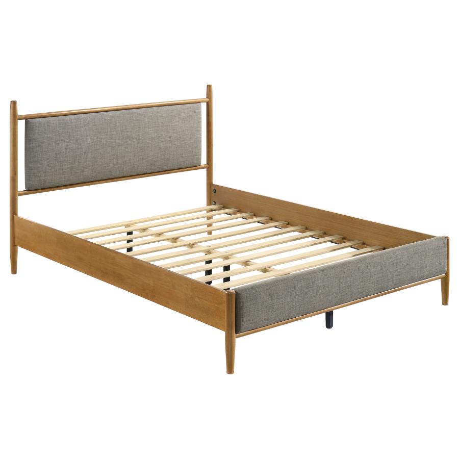 Home & Sleep Outlet - Mason 46-inch Queen Panel Platform Bed Grey and Light Brown