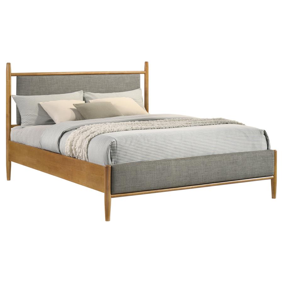 Home & Sleep Outlet - Mason 46-inch Queen Panel Platform Bed Grey and Light Brown