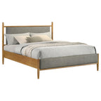 Home & Sleep Outlet - Mason 46-inch Queen Panel Platform Bed Grey and Light Brown