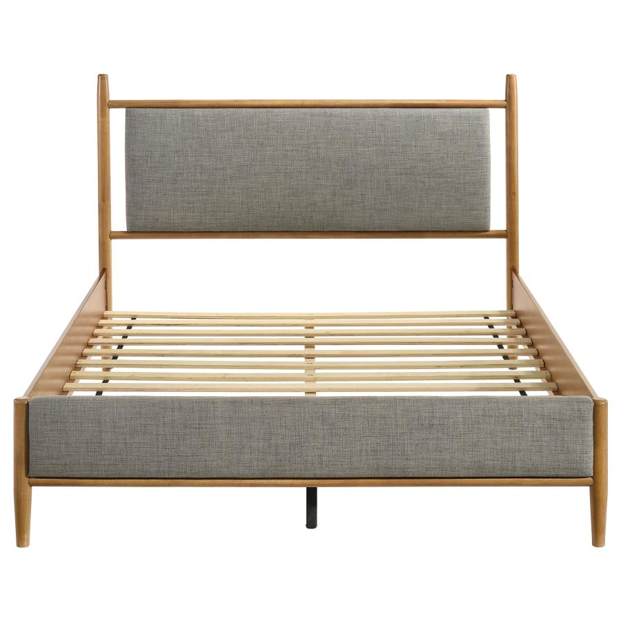 Home & Sleep Outlet - Mason 46-inch Queen Panel Platform Bed Grey and Light Brown