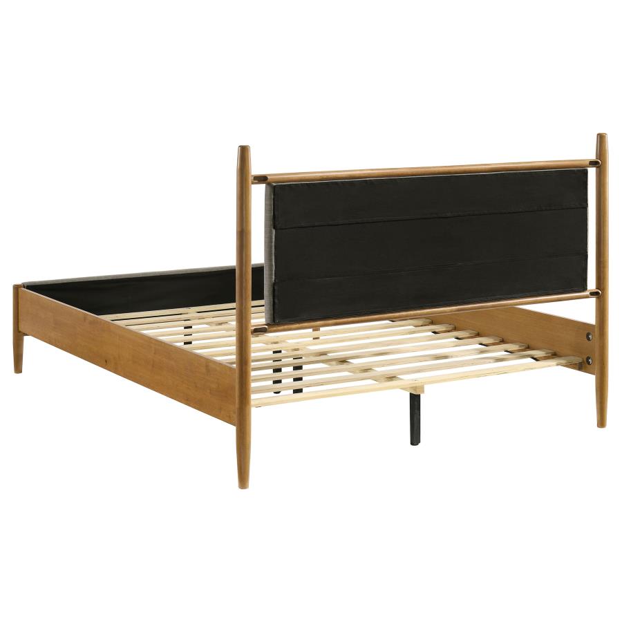 Home & Sleep Outlet - Mason 46-inch Queen Panel Platform Bed Grey and Light Brown