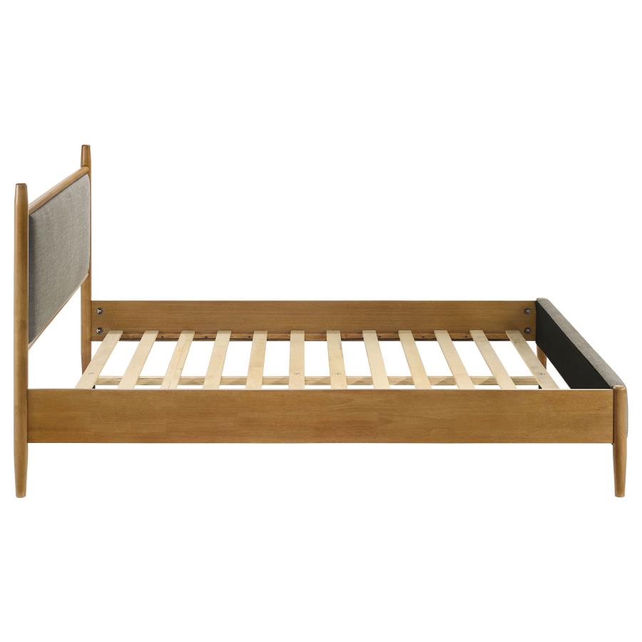 Home & Sleep Outlet - Mason 46-inch Queen Panel Platform Bed Grey and Light Brown