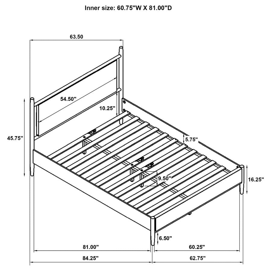 Home & Sleep Outlet - Mason 46-inch Queen Panel Platform Bed Grey and Light Brown