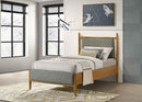 Mason 46-inch Twin Panel Platform Bed Grey and Light Brown