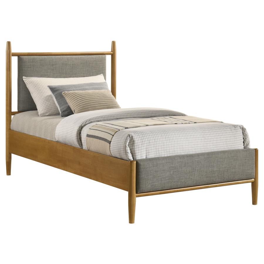 Home & Sleep Outlet - Mason 46-inch Twin Panel Platform Bed Grey and Light Brown