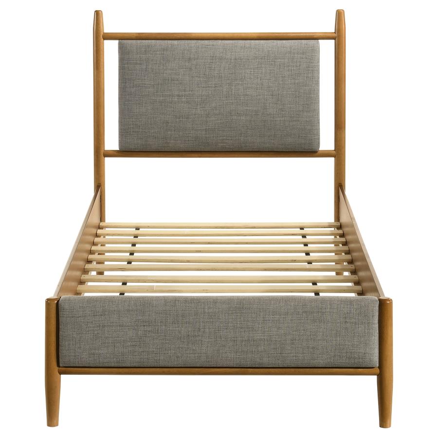 Home & Sleep Outlet - Mason 46-inch Twin Panel Platform Bed Grey and Light Brown
