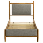 Home & Sleep Outlet - Mason 46-inch Twin Panel Platform Bed Grey and Light Brown