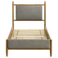 Mason 46-inch Twin Panel Platform Bed Grey and Light Brown
