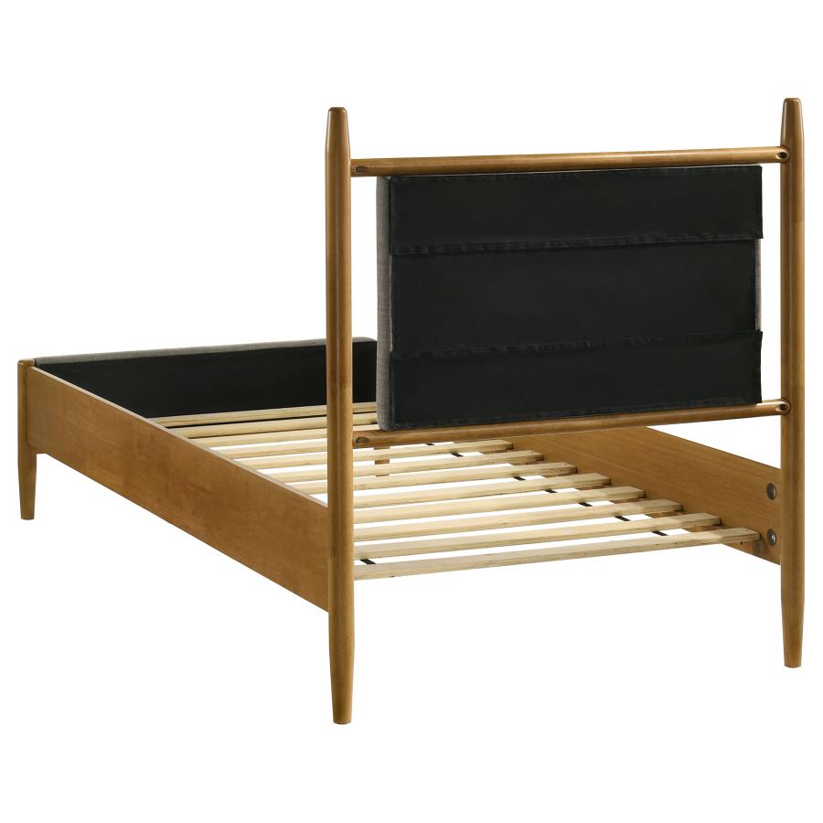 Home & Sleep Outlet - Mason 46-inch Twin Panel Platform Bed Grey and Light Brown