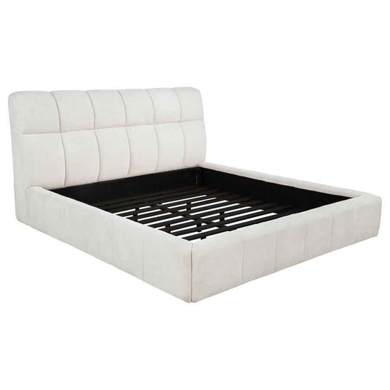 Nollet 48-inch Upholstered Eastern King Platform Bed Cream