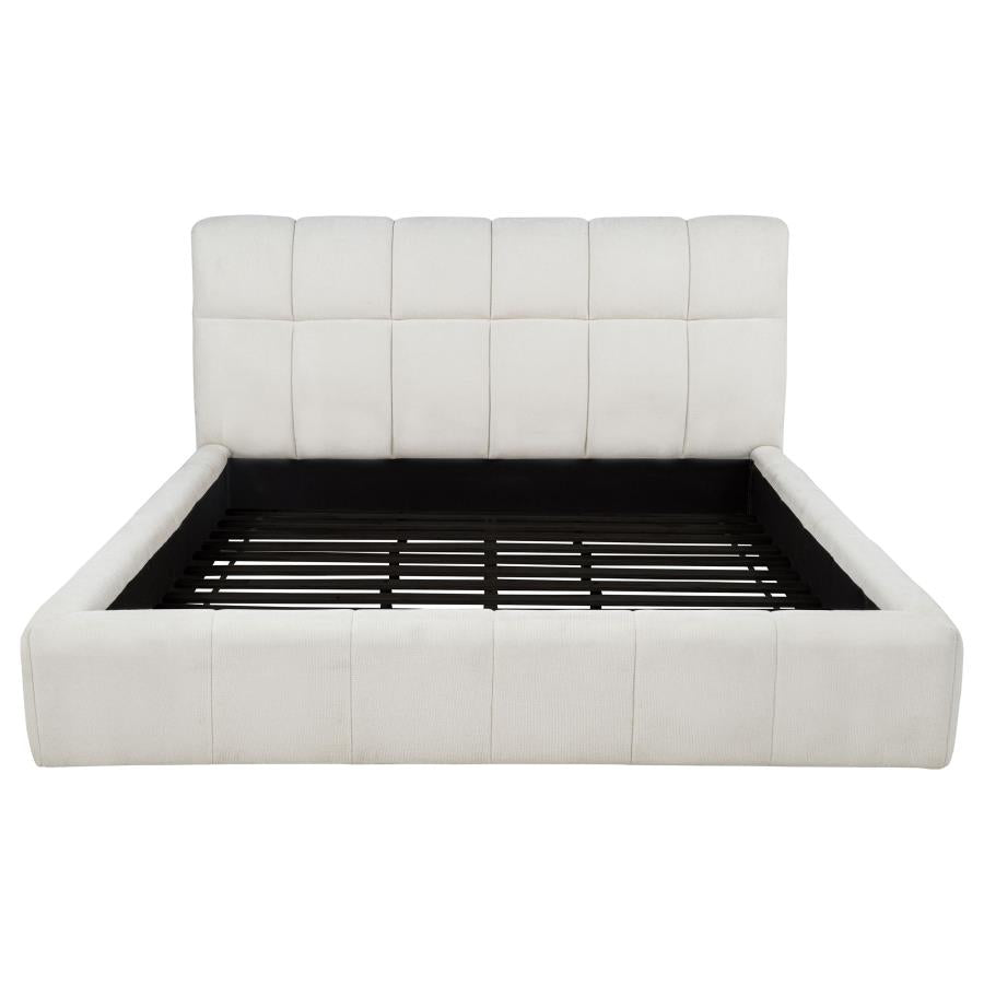 Home & Sleep Outlet - Nollet 48-inch Upholstered Eastern King Platform Bed Cream