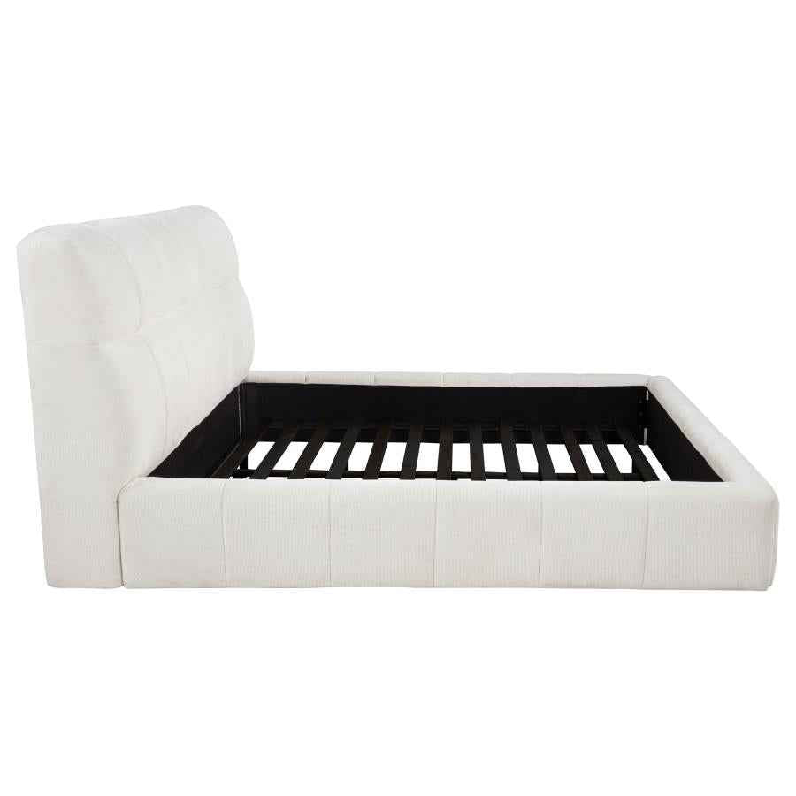 Nollet 48-inch Upholstered Eastern King Platform Bed Cream