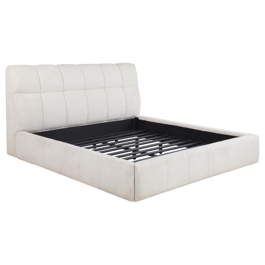 Home & Sleep Outlet - Nollet 48-inch Upholstered California King Platform Bed Cream