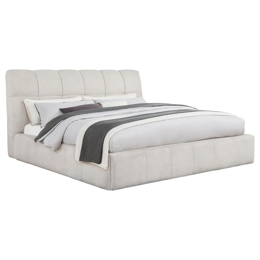 Home & Sleep Outlet - Nollet 48-inch Upholstered California King Platform Bed Cream