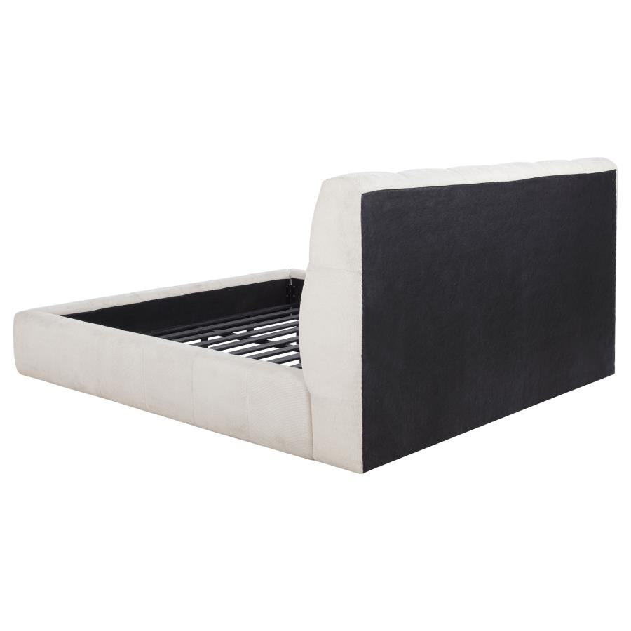 Home & Sleep Outlet - Nollet 48-inch Upholstered California King Platform Bed Cream