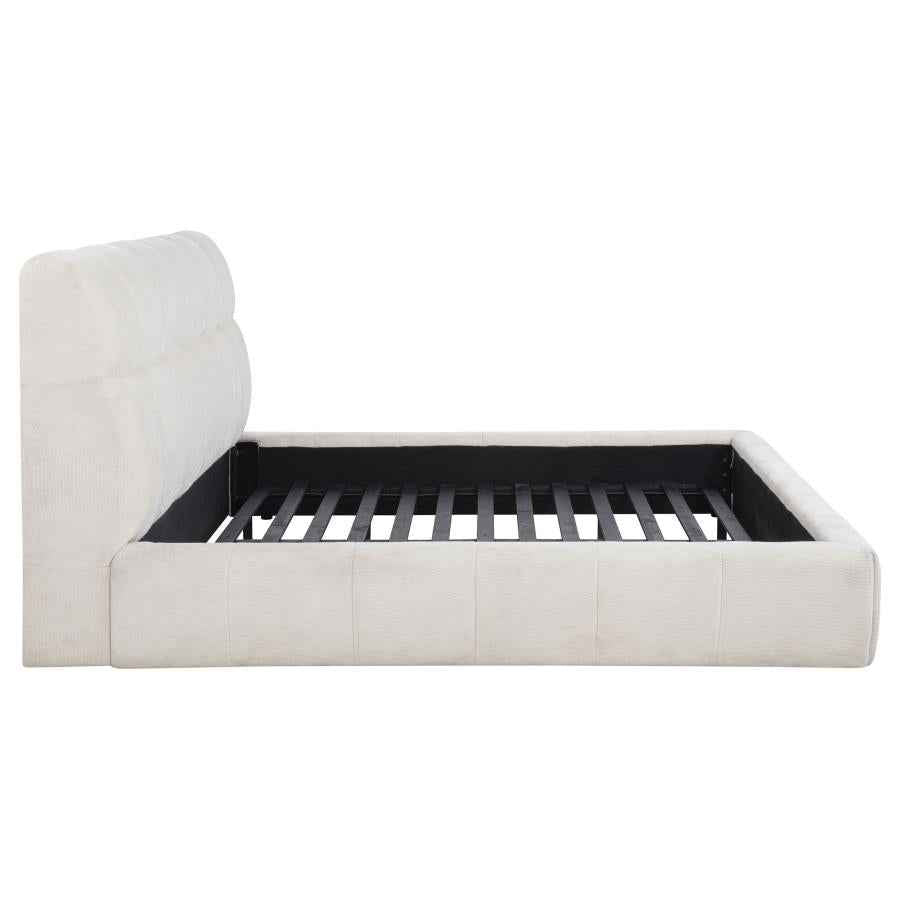 Nollet 48-inch Upholstered California King Platform Bed Cream