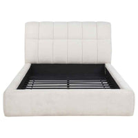 Nollet 48-inch Upholstered Queen Panel Platform Bed Cream