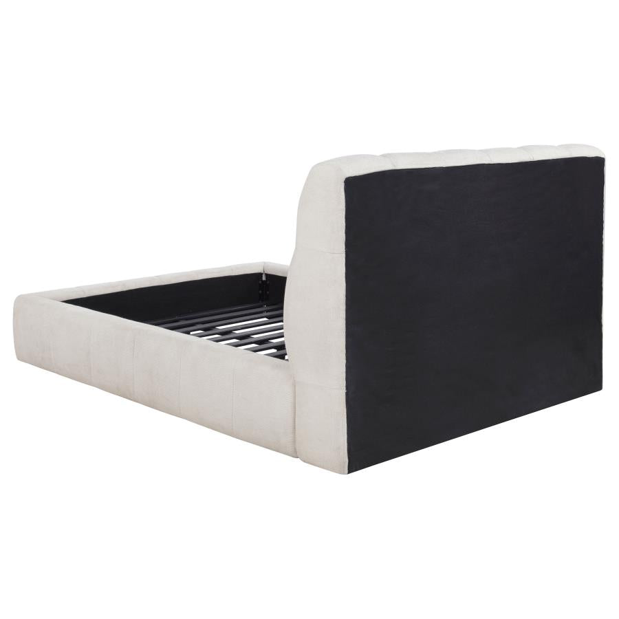 Home & Sleep Outlet - Nollet 48-inch Upholstered Queen Panel Platform Bed Cream