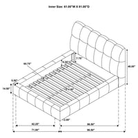 Nollet 48-inch Upholstered Queen Panel Platform Bed Cream