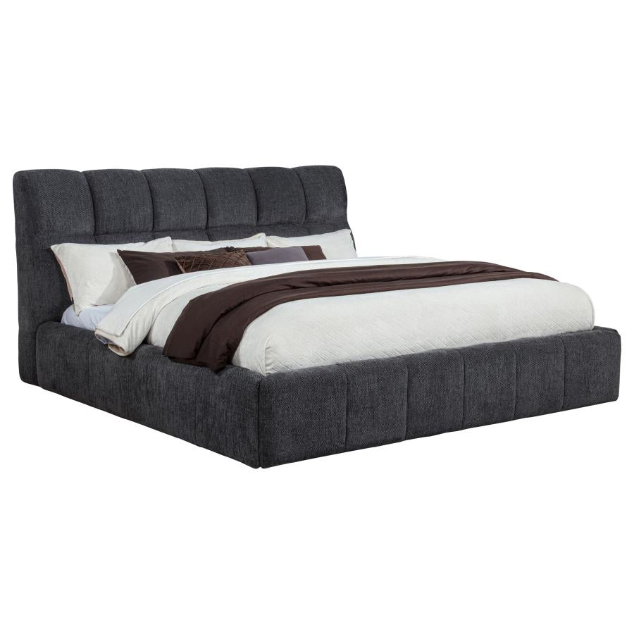 Home & Sleep Outlet - Nollet 48-inch Upholstered Eastern King Platform Bed Grey
