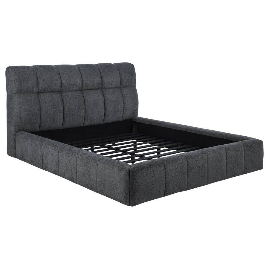 Home & Sleep Outlet - Nollet 48-inch Upholstered Eastern King Platform Bed Grey