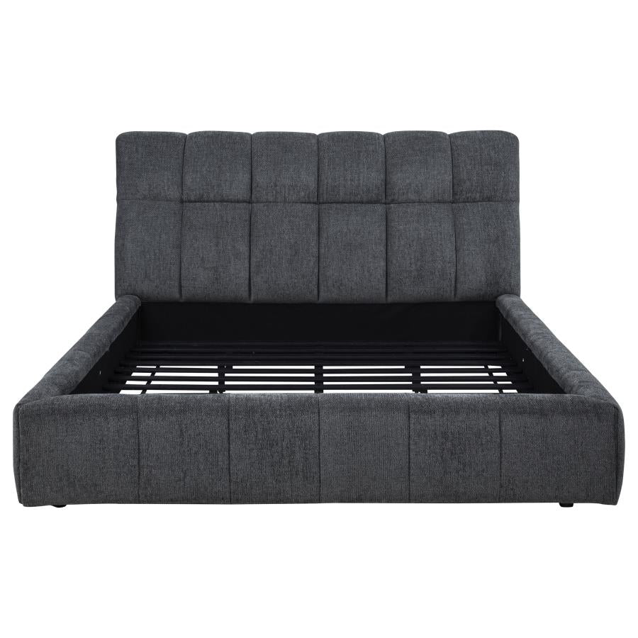 Home & Sleep Outlet - Nollet 48-inch Upholstered Eastern King Platform Bed Grey