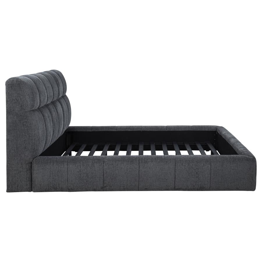 Home & Sleep Outlet - Nollet 48-inch Upholstered Eastern King Platform Bed Grey