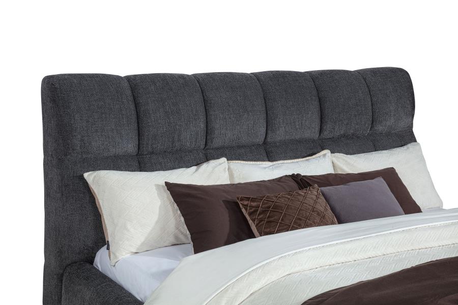 Home & Sleep Outlet - Nollet 48-inch Upholstered Eastern King Platform Bed Grey
