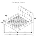 Nollet 48-inch Upholstered Eastern King Platform Bed Grey