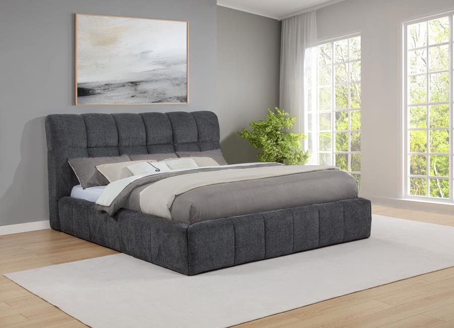 Home & Sleep Outlet - Nollet 48-inch Upholstered California King Platform Bed Grey