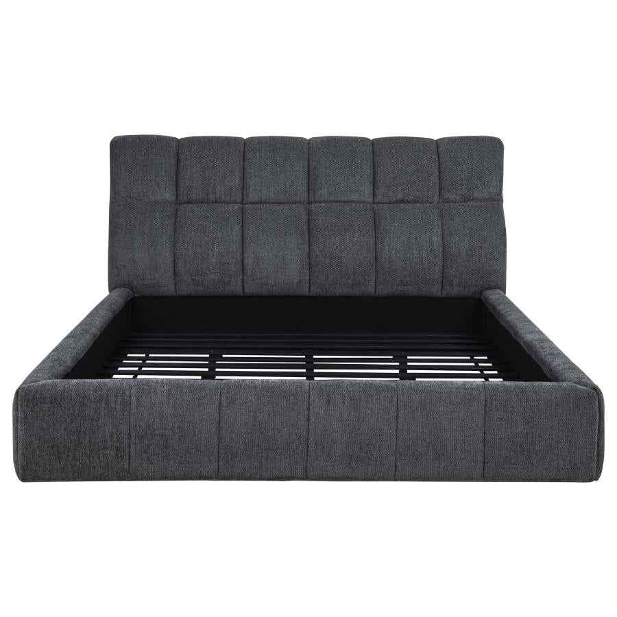 Nollet 48-inch Upholstered California King Platform Bed Grey