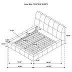 Home & Sleep Outlet - Nollet 48-inch Upholstered California King Platform Bed Grey