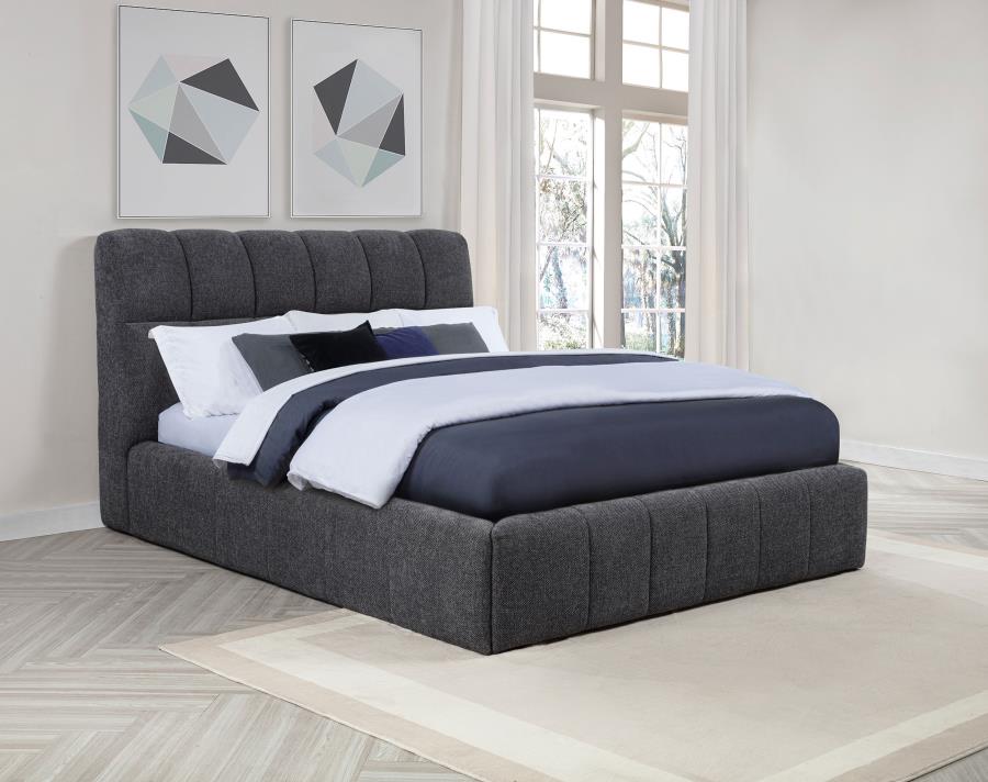 Home & Sleep Outlet - Nollet 48-inch Upholstered Queen Panel Platform Bed Grey