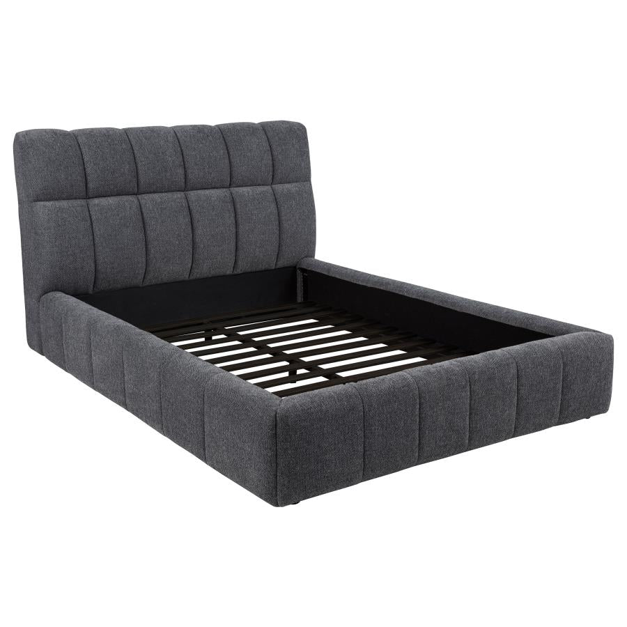Home & Sleep Outlet - Nollet 48-inch Upholstered Queen Panel Platform Bed Grey