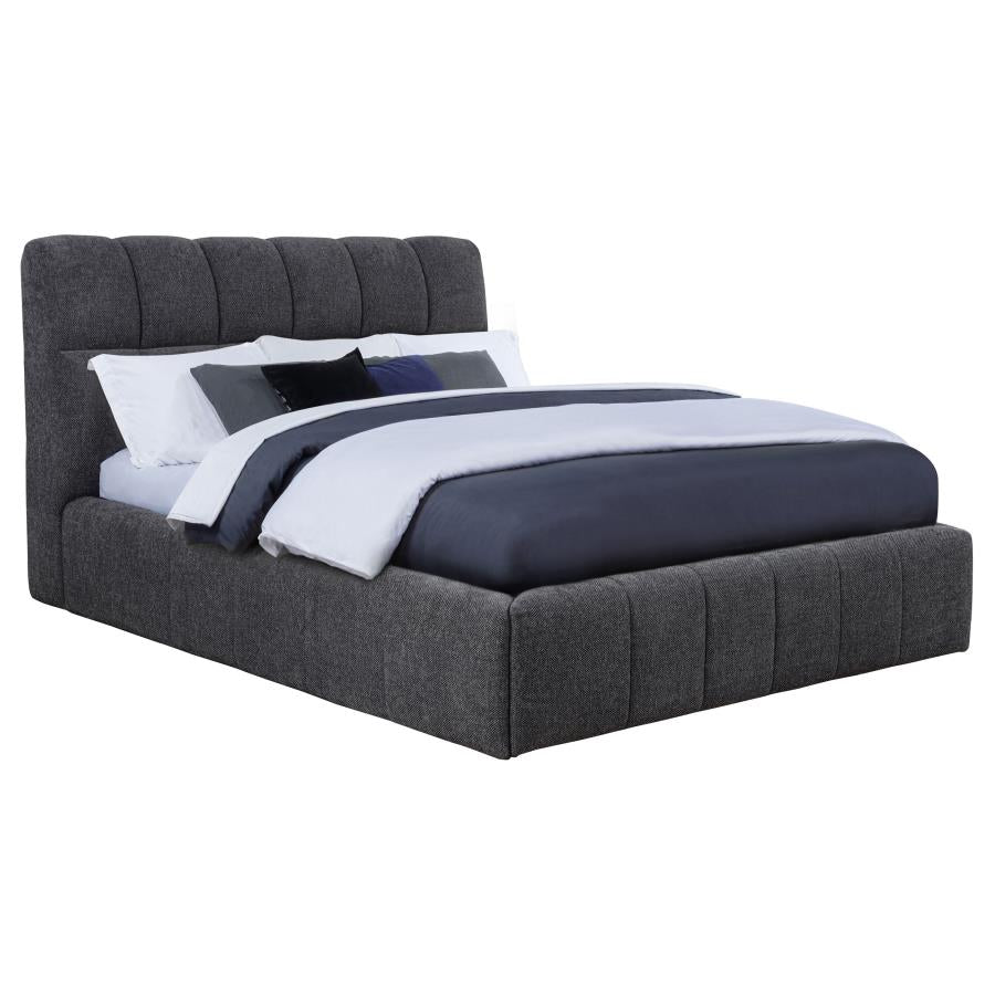 Home & Sleep Outlet - Nollet 48-inch Upholstered Queen Panel Platform Bed Grey