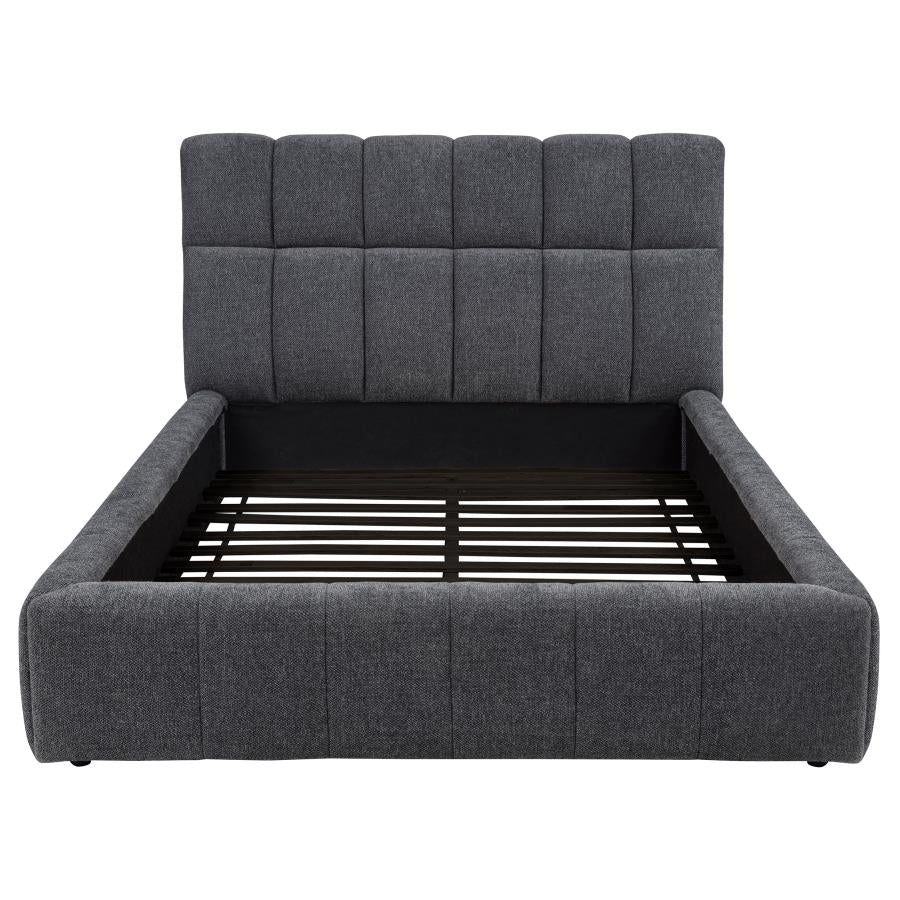 Home & Sleep Outlet - Nollet 48-inch Upholstered Queen Panel Platform Bed Grey