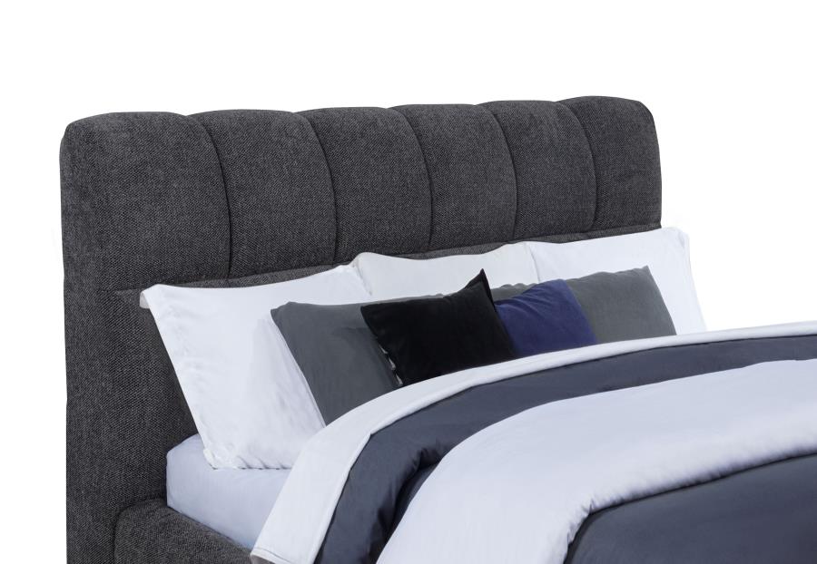 Home & Sleep Outlet - Nollet 48-inch Upholstered Queen Panel Platform Bed Grey