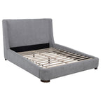 Home & Sleep Outlet - Rennes Upholstered Queen Wingback Platform Bed Grey
