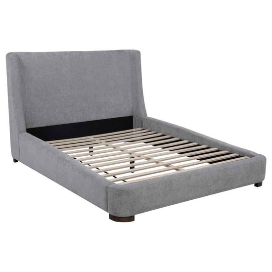 Rennes Upholstered Queen Wingback Platform Bed Grey