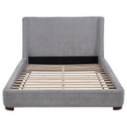 Home & Sleep Outlet - Rennes Upholstered Queen Wingback Platform Bed Grey
