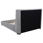 Home & Sleep Outlet - Rennes Upholstered Queen Wingback Platform Bed Grey