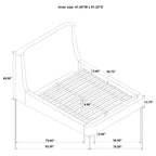 Home & Sleep Outlet - Rennes Upholstered Queen Wingback Platform Bed Grey