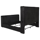 Centergrove Upholstered Eastern King Wingback TV Bed Black