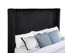 Centergrove Upholstered Eastern King Wingback TV Bed Black