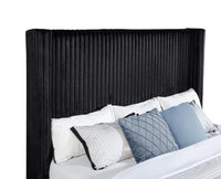 Centergrove Upholstered Eastern King Wingback TV Bed Black