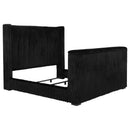 Centergrove Upholstered California King Wingback TV Bed Black