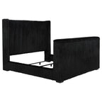 Centergrove Upholstered California King Wingback TV Bed Black